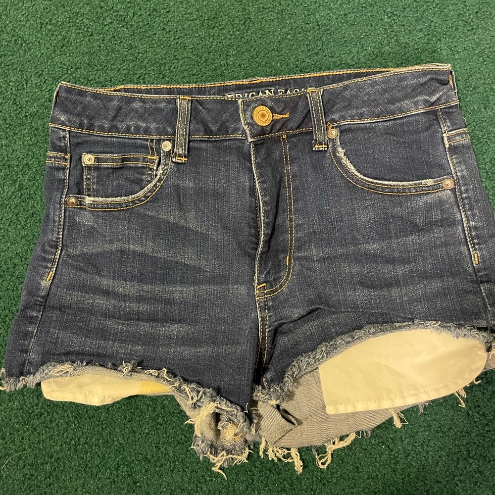 American Eagle jean shorts! Size 10 dark blue denim